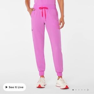 Figs Pink Cloud Zamora Jogger Scrub Pants XS NWT
